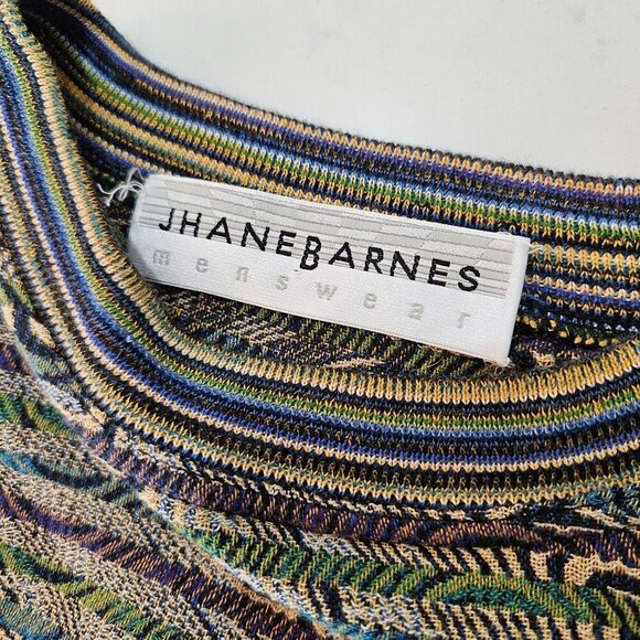 Jhane Barnes Men Large Knit Sweater Coogi Bill Cosby style Crewneck Abstract - Picture 3 of 7